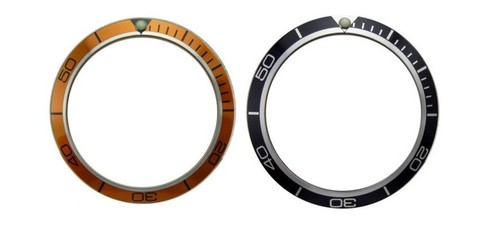 Orange black bezel insert - black,