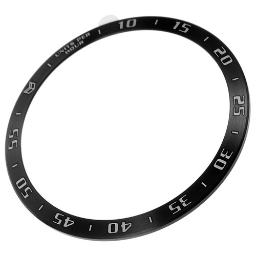 Black metal watch bezel insert - black,